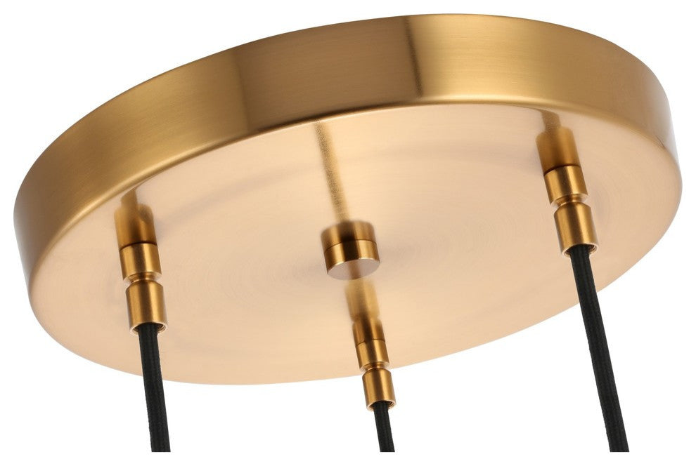 Woodbridge Lighting Christina 3-Light Transitional Metal Steel Pendant in Brass