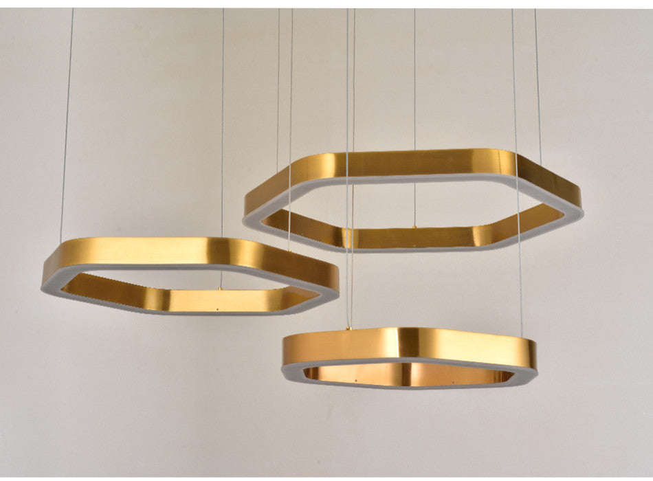 Hexagon combined ring lamps for living room, dining room, bedroom., 32x39x47''