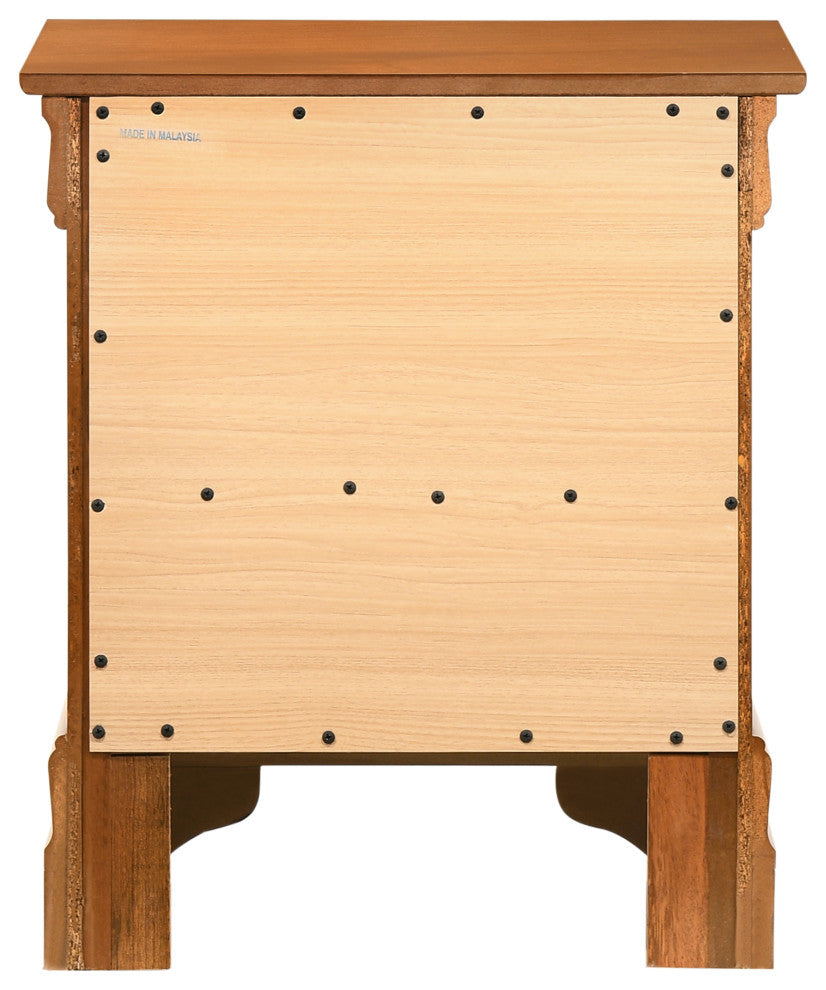 Louis Philippe 2-Drawer Nightstand (24 in. H X 21 in. W X 16 in. D), Oak