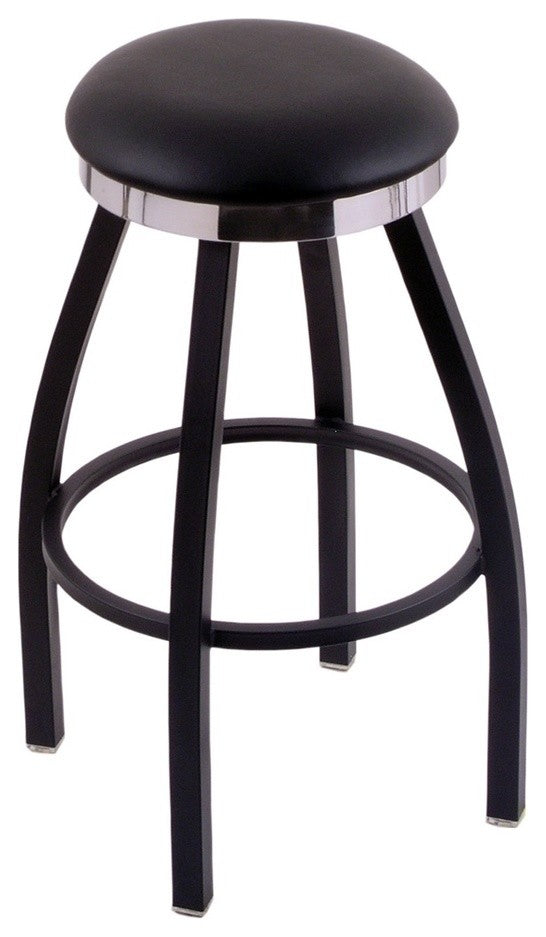 Classic Series 25" Counter Stool With Wrinkle Finish, Vinyl Seat, Accent Ring