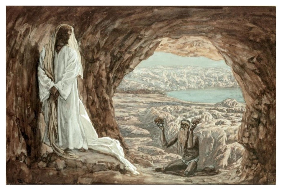 "Jesus Tempted In The Wilderness" Digital Paper Print by James Tissot, 24"x17"