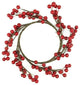 9" Decorative Artificial Shiny Red Berries Christmas Candle Holder Ring