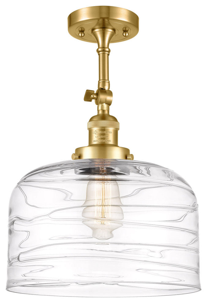 INNOVATIONS 201F-SG-G713-L 1-Light Semi-Flush Mount Satin Gold