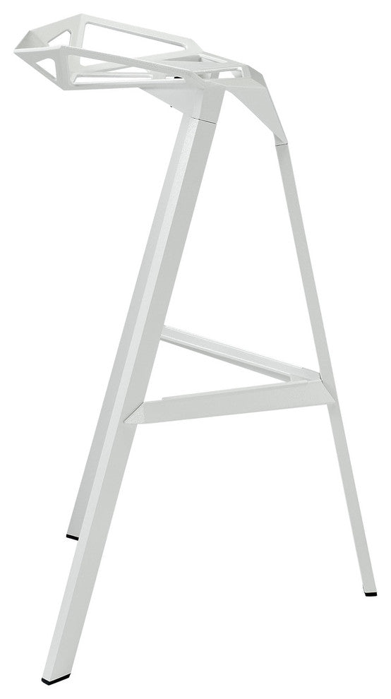 Modern Contemporary Dining Kitchen Stacking Bar Stool White