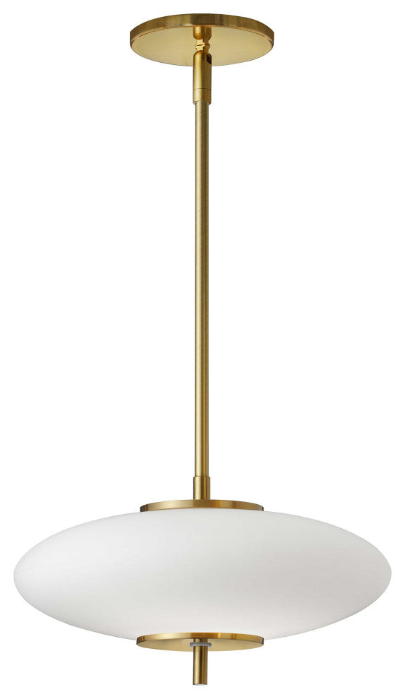 Maddie Contemporary 1 Light Aged Brass White Metal Pendant