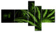 Strange Green Flower, Floral Art Canvas Print, 60"x32", 5 panels