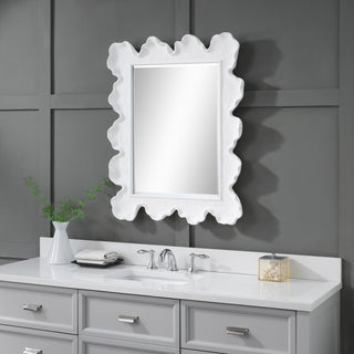 Uttermost Sea Coral Coastal Glass and Resin Mirror in Matte White