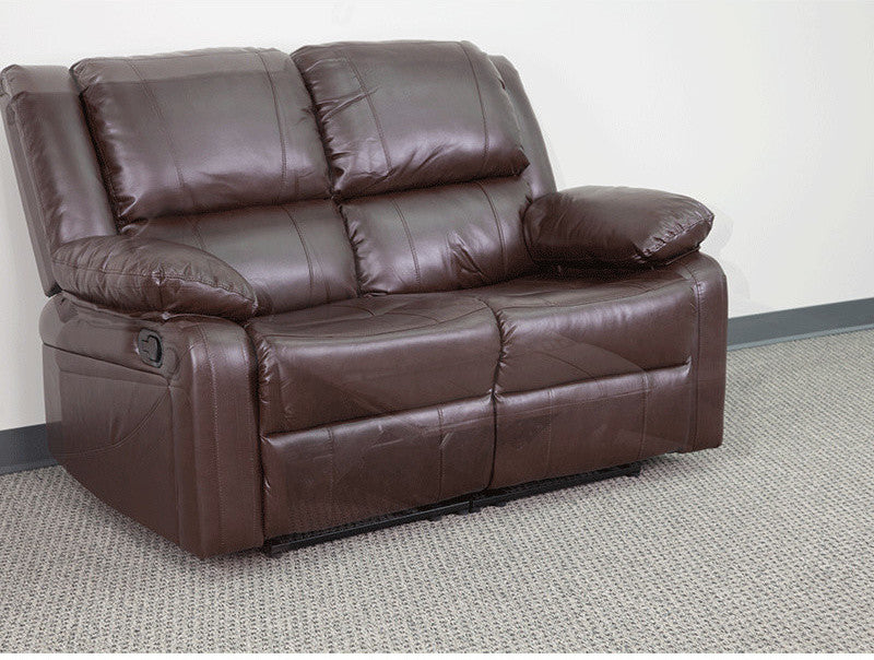 Leather Recline Loveseat, Brown