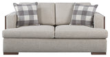 Acme Niamey Loveseat, With 2-Pillows, Fabric/Walnut