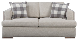 Acme Niamey Loveseat, With 2-Pillows, Fabric/Walnut