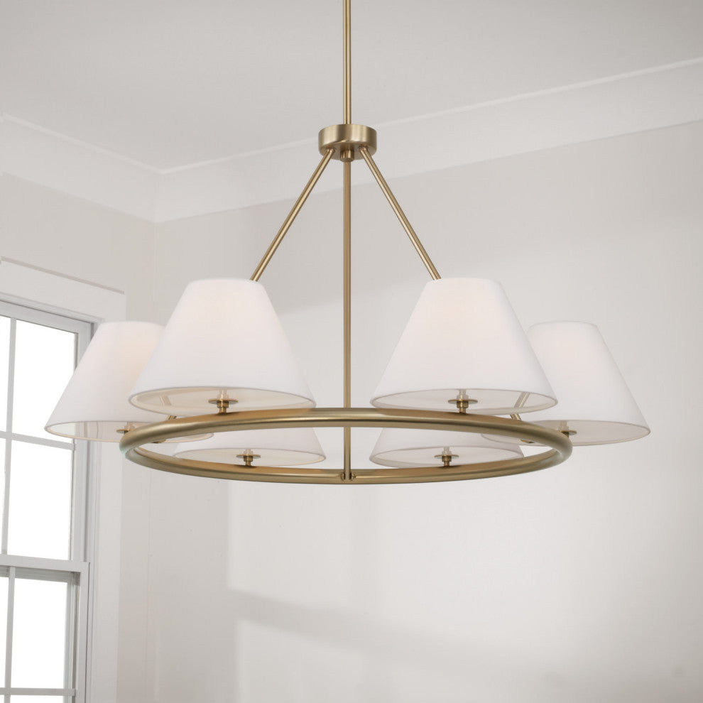 Capital Lighting 453261 Parson 6 Light 35"W Ring Chandelier - Matte Brass