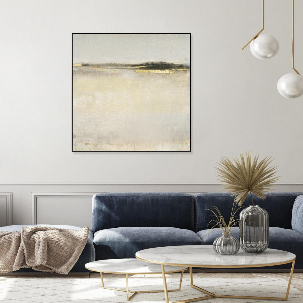 "Embellished Subtle Scape I" Framed Canvas by Giant Art 30"x30"