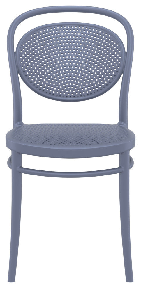 Marcel Resin Outdoor Chair Dark Gray, Set of 2