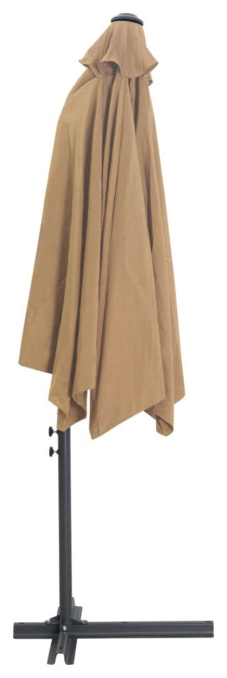 Vidaxl Outdoor Parasol With Steel Pole 118.1" Taupe