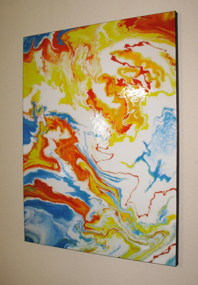 Modern Abstract Resin Coated Limited Edition Canvas Painting 48 x 36  ELOISExxx