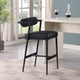 Stryker Boucle Fabric and Faux Leather Stool, Set of 2, Black