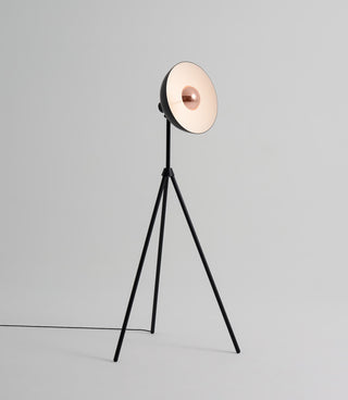 Apollo Floor Lamp, Black/Copper, Black Metal