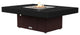 Rectangular Fire Pit Table, 48x36, Natural Gas, Black Top, Dark Cherry