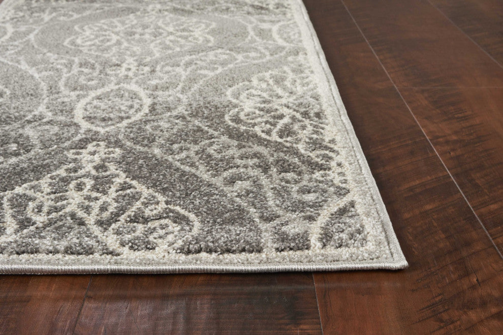 HomeRoots 7' x 10' UV treated Polypropylene Silver Area Rug