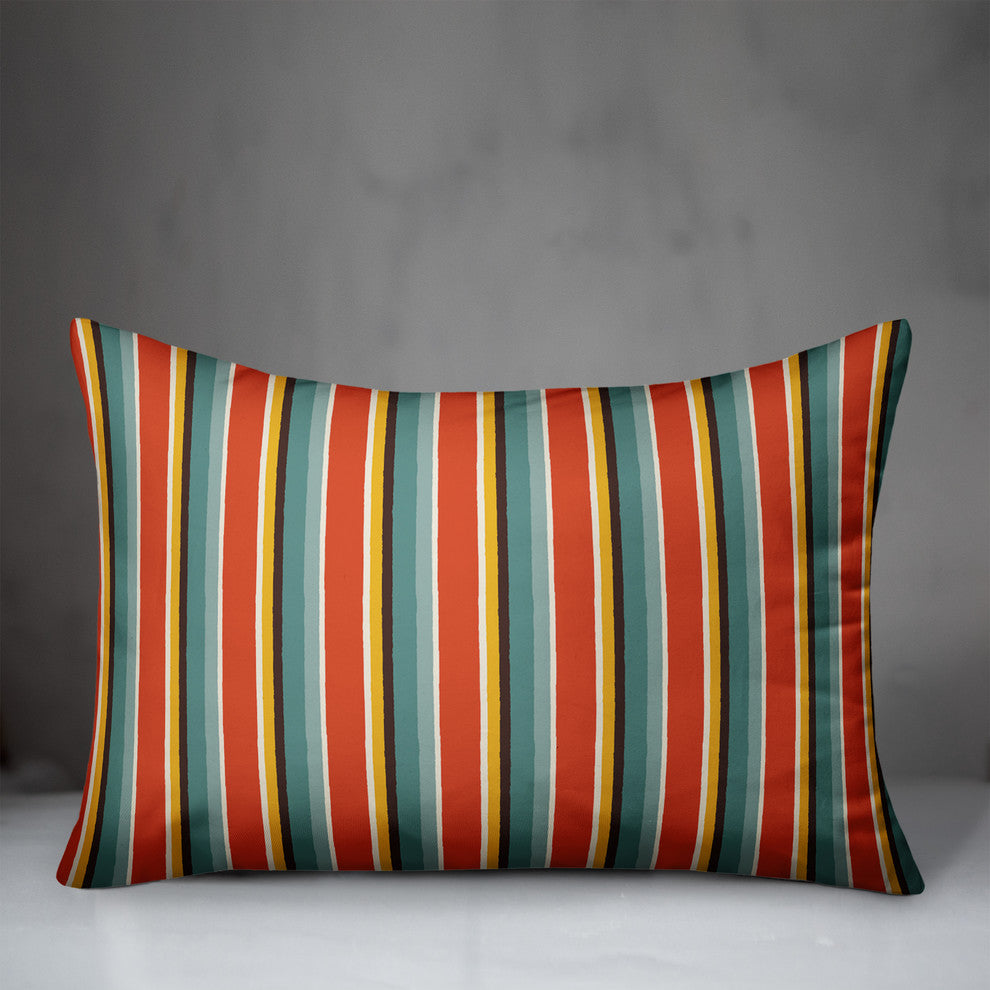 Stripes in Red Throw Pillow