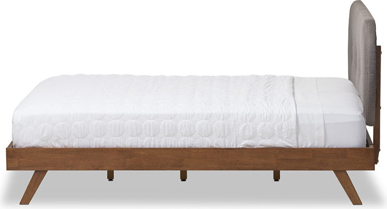 Baxton Studio Penelope Gray Fabric Upholstered Queen Size Platform Bed