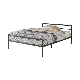 Metal Full Bed with Sleek Lines, Gunmetal