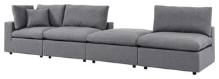 Modular Lounge Sectional Deep Sofa Set, Sunbrella, Gray, Modern, Outdoor