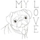 "Puppy Love Pug" Digital Paper Print by Elyse DeNeige, 26"x26"