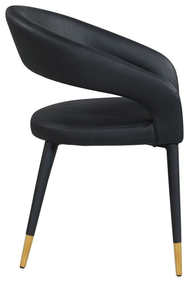 Destiny Dining Chair, Black, Faux Leather
