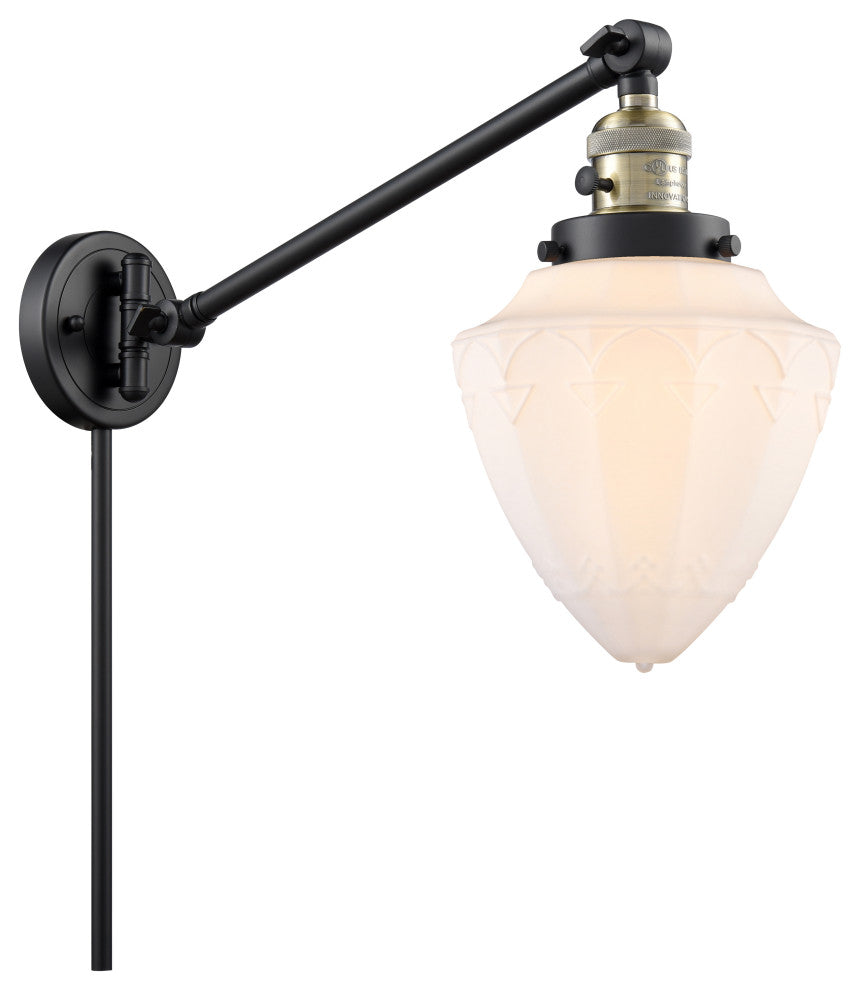 Innovations 237-BAB-G661-7-LED 1 Light Swing Arm, Switch, Black Antique Brass