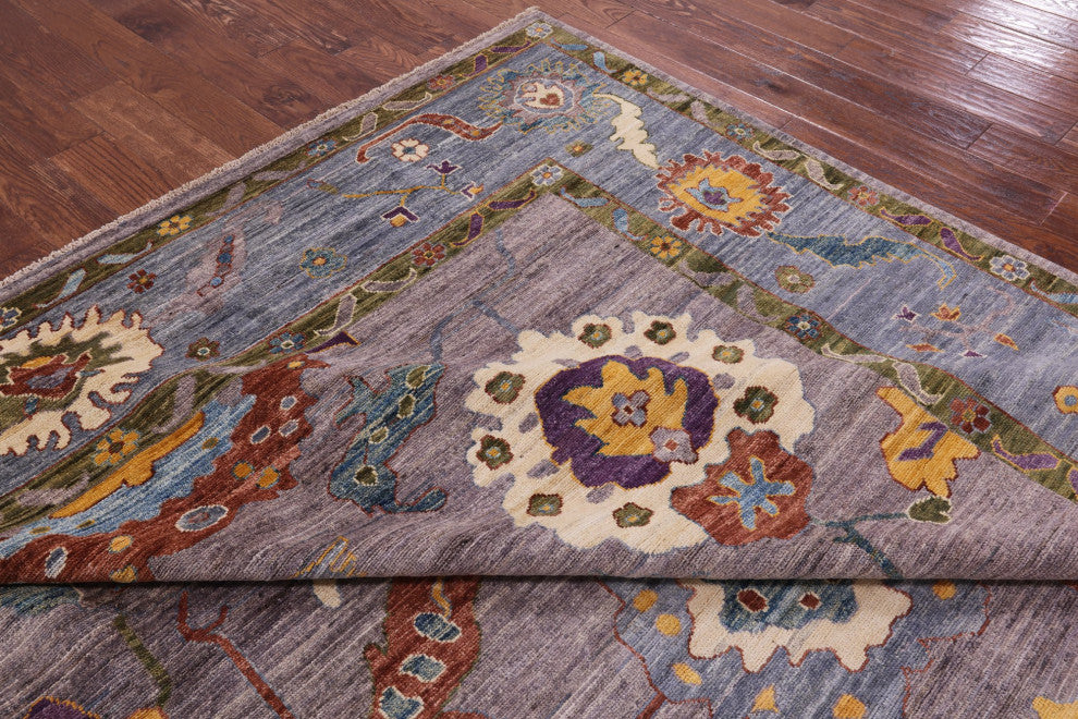 Turkish Oushak Hand-Knotted Wool Rug 9' 1" X 12' 0" - Q12400