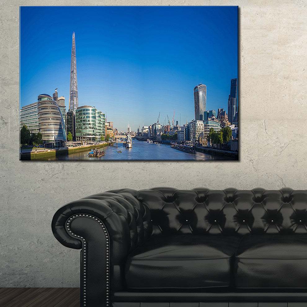 "London Panoramic Shot" Cityscape Canvas Photo Print, 32"x16"