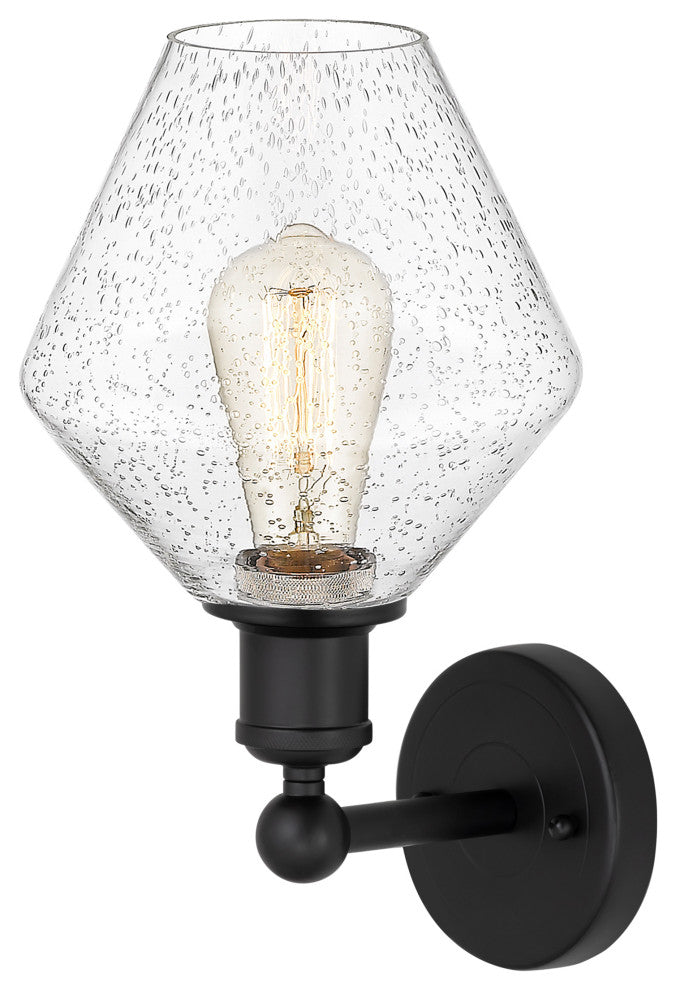 Edison Cindyrella 1-Light 8" Sconce, Matte Black, Seedy Shade