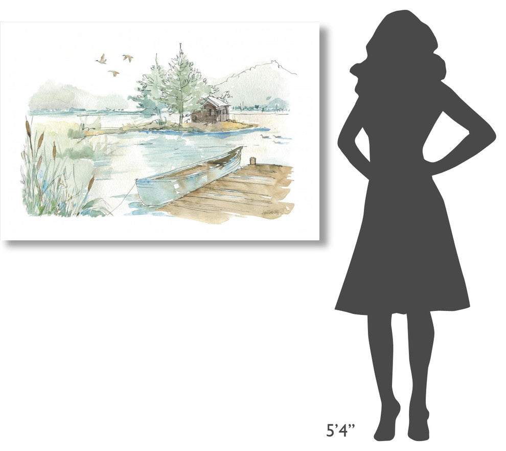 "Lakehouse II on White" Digital Paper Print by Anne Tavoletti, 50"x34"