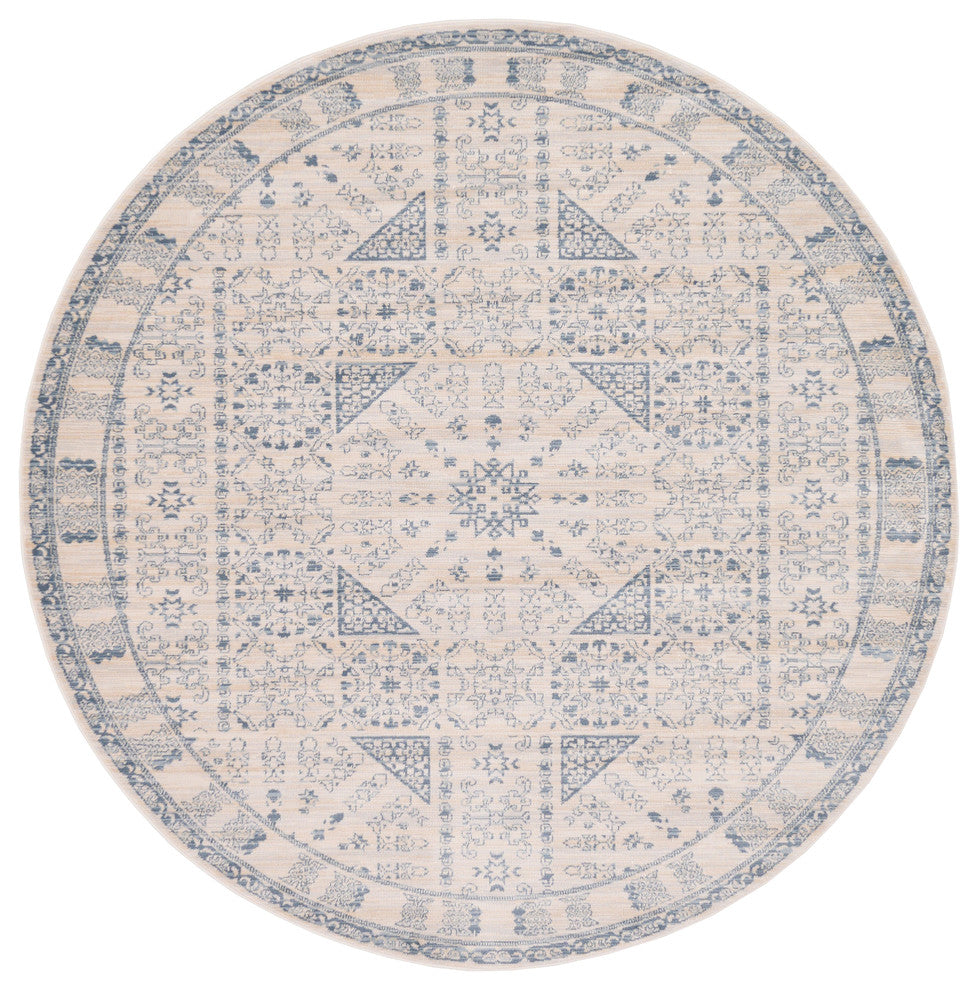 Unique Loom Beige Birch Paris 6' 0 x 6' 0 Round Rug