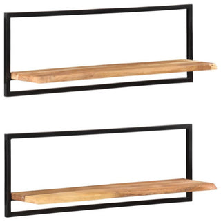 vidaXL Wall Shelves Floating Shelves Display Shelves 2 Pcs Solid Acacia Wood