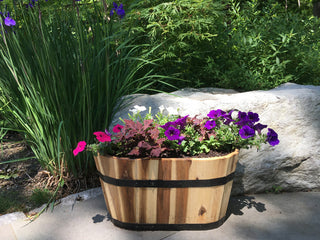 18" Oval Wood Planter