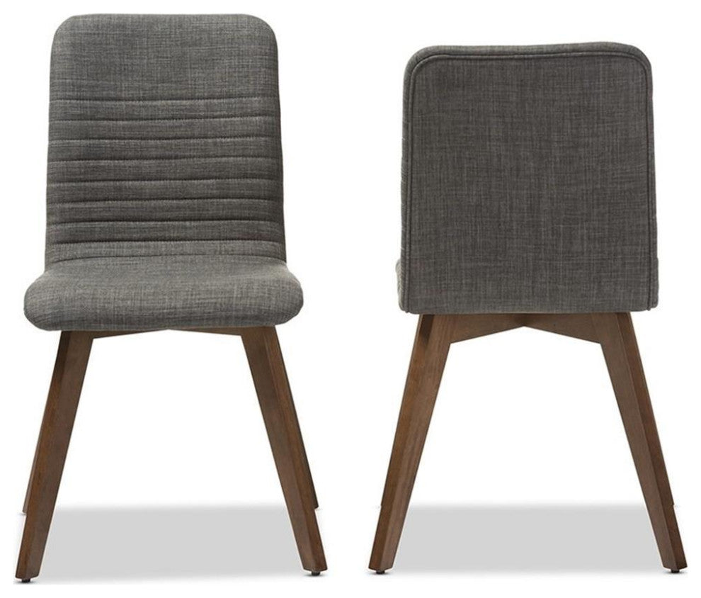 Baxton Studio Sugar Dining Side Chair in Dark Gray (Set of 2)