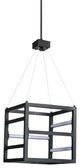 Tivoli 18"or 12" LED Square Pendant, Matte Black Finish, 12" Height X 12" Width