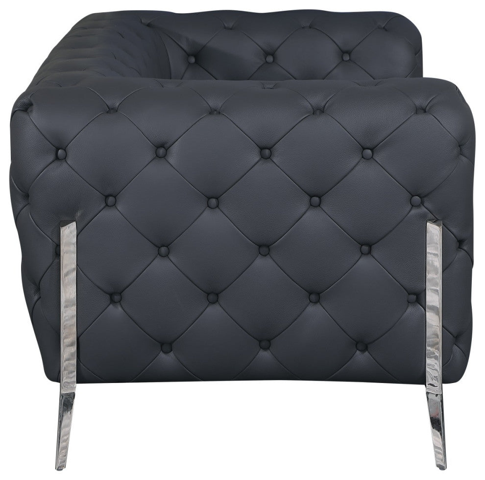 Angelica Italian Leather Loveseat, White