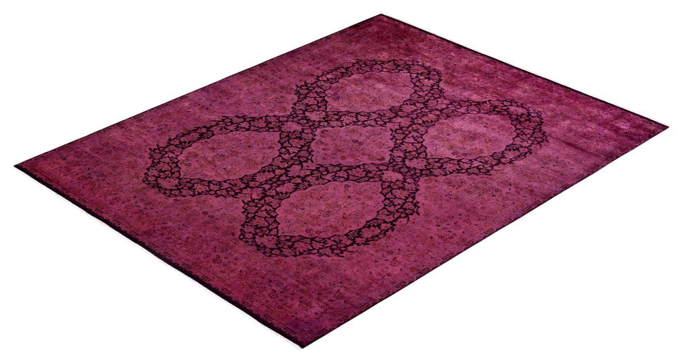 Overdyed, One-of-a-Kind Hand-Knotted Area Rug Pink, 8'2"x10'2"
