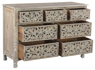 Delaney Carved Dresser, Warm Stone Gray