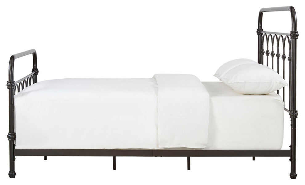 Maverick Rustic Metal Bed, Dark Bronze, Queen