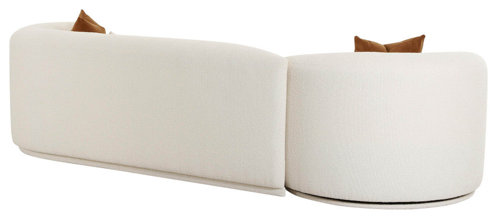 Fickle 2-Piece Modular Right Arm Facing Sofa, Cream
