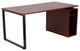 Mahogany Computer Desk With Open Storage Pedestal