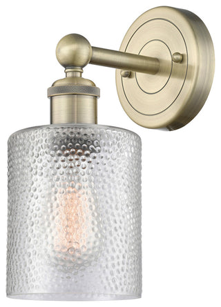 Edison Cobbleskill 1-Light 5" Sconce, Antique Brass Finish, Clear Shade