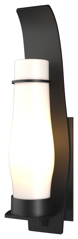 Sea Coast Large Outdoor Sconce, Coastal Black Finish, Opal Glass