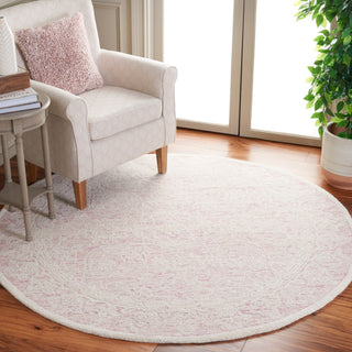Safavieh Couture Ebony Collection EBN102 Rug, Pink/Ivory, 6' Round