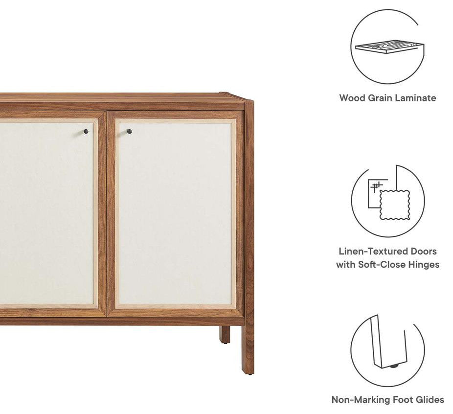 Capri 65 Wood Grain Sideboard Storage Cabinet