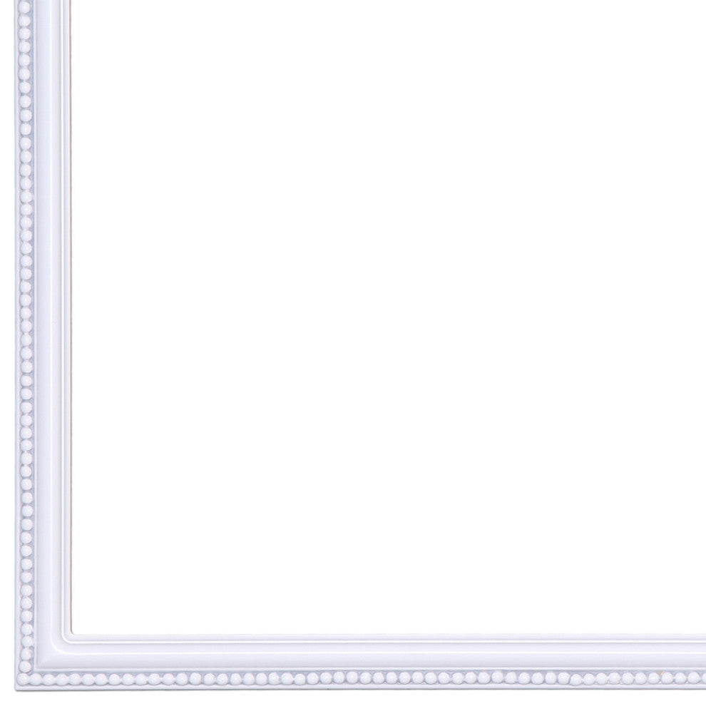 Liffey Framed Vanity Mirror, Peaks Cathedral, 24"x32", Linen White